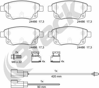 Breck 24486 00 702 10 - Brake Pad Set, disc brake autospares.lv