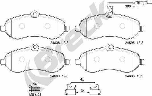 Breck 24595 00 701 00 - Brake Pad Set, disc brake autospares.lv