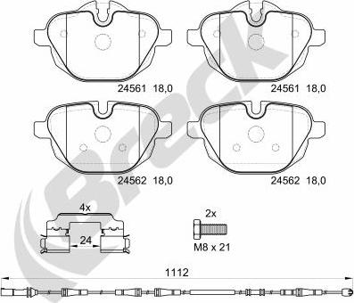 Breck 24561 00 552 20 - Brake Pad Set, disc brake autospares.lv