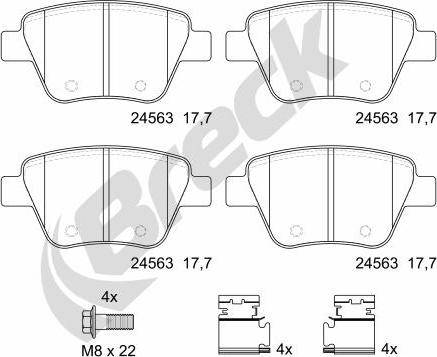 Breck 24563 00 704 00 - Brake Pad Set, disc brake autospares.lv