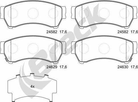 Breck 24582 00 701 10 - Brake Pad Set, disc brake autospares.lv