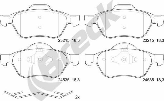 Breck 24535 00 701 00 - Brake Pad Set, disc brake autospares.lv