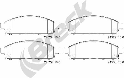 Breck 24529 00 701 10 - Brake Pad Set, disc brake autospares.lv