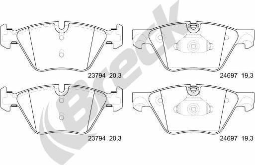 Breck 24697 00 551 00 - Brake Pad Set, disc brake autospares.lv