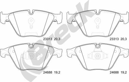 Breck 24688 00 551 10 - Brake Pad Set, disc brake autospares.lv