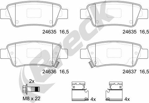 Breck 24635 00 704 00 - Brake Pad Set, disc brake autospares.lv