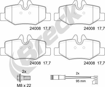 Breck 24008 00 703 00 - Brake Pad Set, disc brake autospares.lv