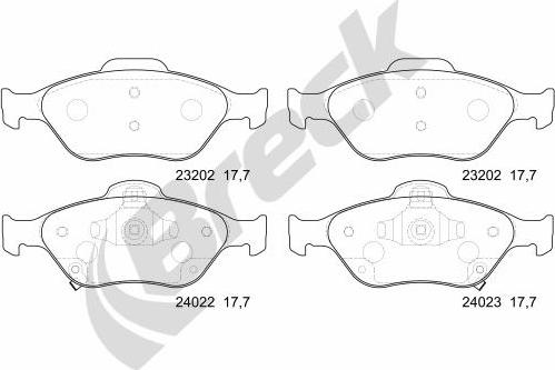 Breck 24022 00 702 10 - Brake Pad Set, disc brake autospares.lv