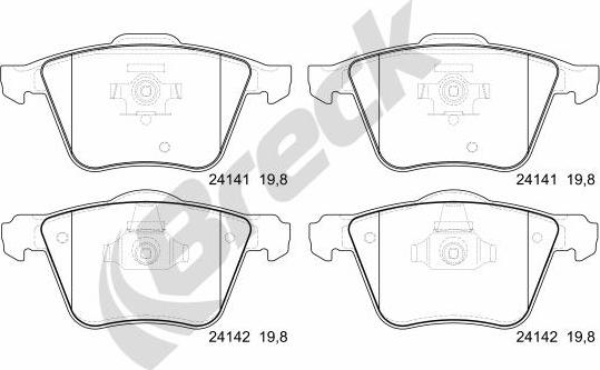 Breck 24141 00 551 00 - Brake Pad Set, disc brake autospares.lv