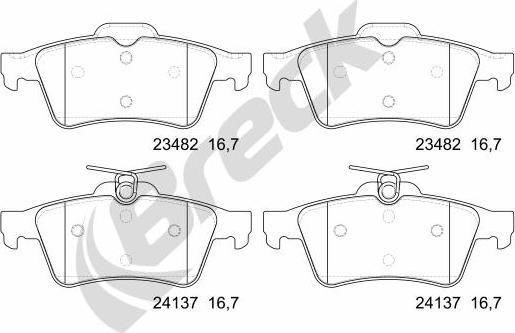 Breck 24137 00 702 00 - Brake Pad Set, disc brake autospares.lv