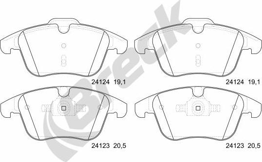 Breck 24123 00 701 00 - Brake Pad Set, disc brake autospares.lv