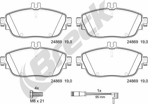 Breck 24869 00 701 00 - Brake Pad Set, disc brake autospares.lv