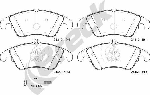 Breck 24310 00 551 00 - Brake Pad Set, disc brake autospares.lv