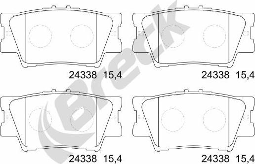 Breck 24338 00 704 00 - Brake Pad Set, disc brake autospares.lv