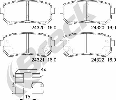 Breck 24320 00 704 10 - Brake Pad Set, disc brake autospares.lv