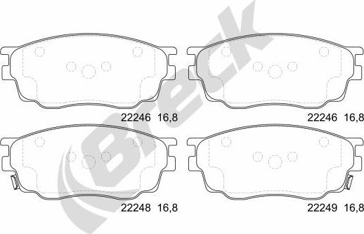 Breck 24246 00 701 10 - Brake Pad Set, disc brake autospares.lv