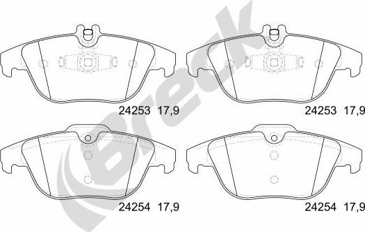 Breck 24253 00 702 00 - Brake Pad Set, disc brake autospares.lv