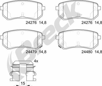 Breck 24276 00 704 10 - Brake Pad Set, disc brake autospares.lv