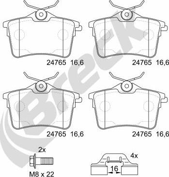 Breck 24765 00 704 00 - Brake Pad Set, disc brake autospares.lv