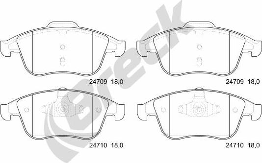 Breck 24709 00 701 00 - Brake Pad Set, disc brake autospares.lv