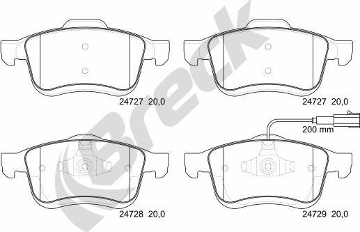 Breck 24727 00 701 10 - Brake Pad Set, disc brake autospares.lv