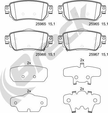 Breck 25965 00 702 00 - Brake Pad Set, disc brake autospares.lv