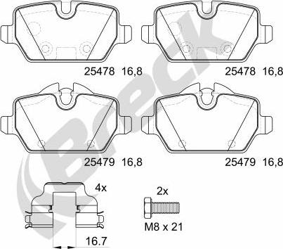 Breck 25478 00 704 00 - Brake Pad Set, disc brake autospares.lv