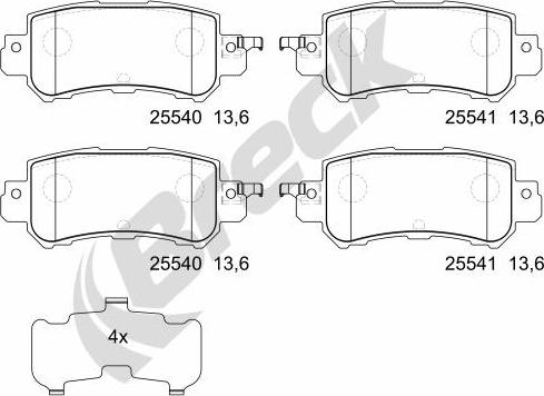 Breck 25540 00 702 00 - Brake Pad Set, disc brake autospares.lv