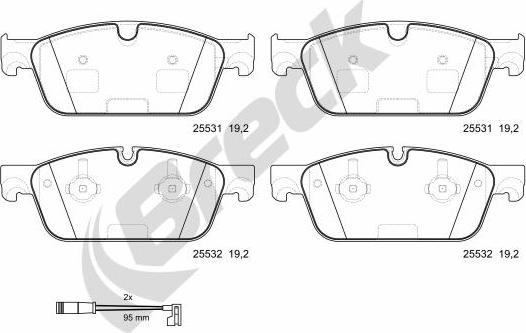 Breck 25531 00 552 00 - Brake Pad Set, disc brake autospares.lv