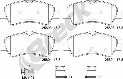 Breck 25603 00 703 00 - Brake Pad Set, disc brake autospares.lv