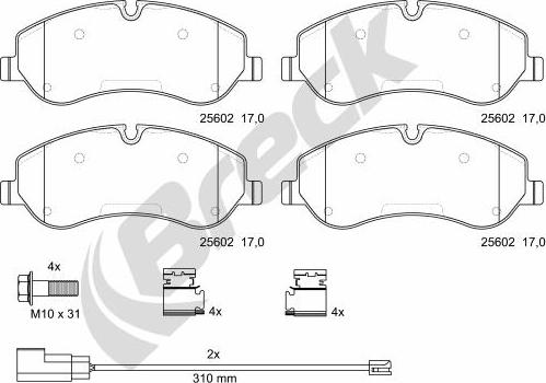 Breck 25602 00 703 00 - Brake Pad Set, disc brake autospares.lv