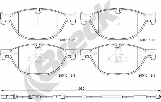 Breck 25045 00 551 00 - Brake Pad Set, disc brake autospares.lv