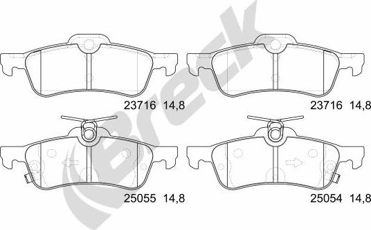 Breck 25054 00 704 00 - Brake Pad Set, disc brake autospares.lv