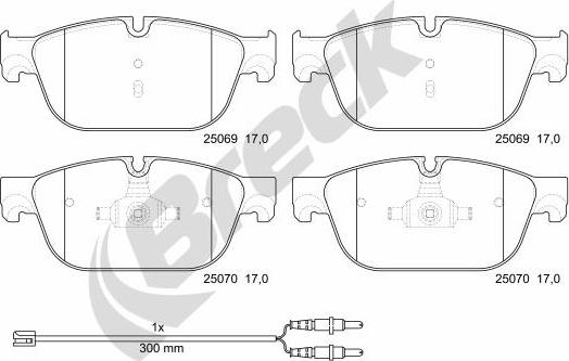 Breck 25069 00 701 00 - Brake Pad Set, disc brake autospares.lv