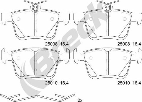 Breck 25008 00 704 00 - Brake Pad Set, disc brake autospares.lv