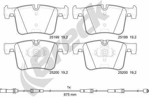 Breck 25199 00 551 00 - Brake Pad Set, disc brake autospares.lv