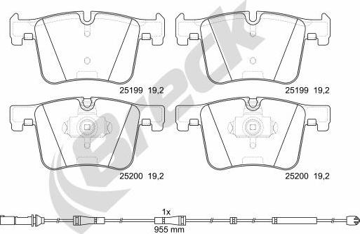 Breck 25199 00 551 10 - Brake Pad Set, disc brake autospares.lv