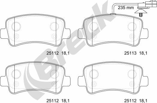 Breck 25112 00 703 10 - Brake Pad Set, disc brake autospares.lv