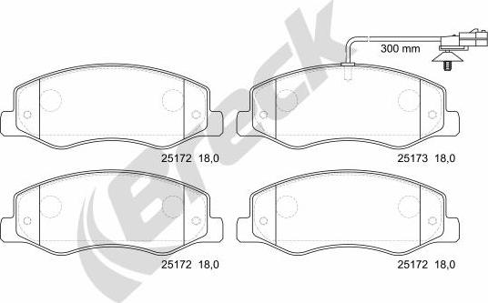 Breck 25172 00 703 10 - Brake Pad Set, disc brake autospares.lv