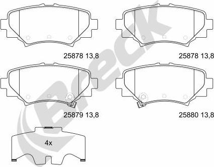 Breck 25878 00 704 00 - Brake Pad Set, disc brake autospares.lv