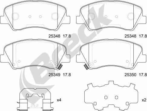 Breck 25348 00 701 00 - Brake Pad Set, disc brake autospares.lv