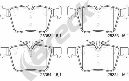 Breck 25353 00 704 00 - Brake Pad Set, disc brake autospares.lv