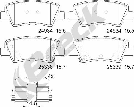 Breck 25337 00 702 00 - Brake Pad Set, disc brake autospares.lv