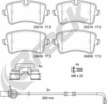 Breck 25214 00 554 00 - Brake Pad Set, disc brake autospares.lv