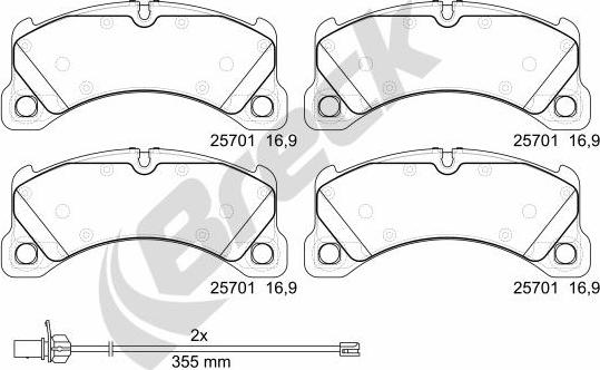 Breck 25701 00 553 00 - Brake Pad Set, disc brake autospares.lv