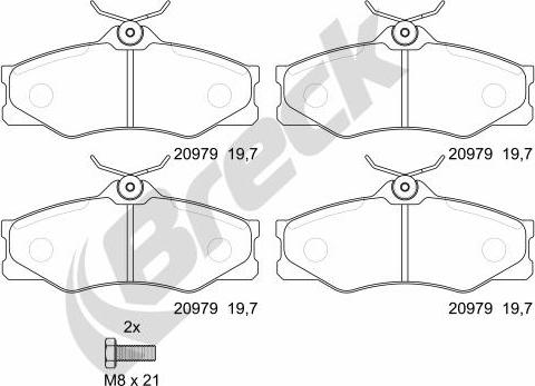 Breck 20979 00 703 00 - Brake Pad Set, disc brake autospares.lv