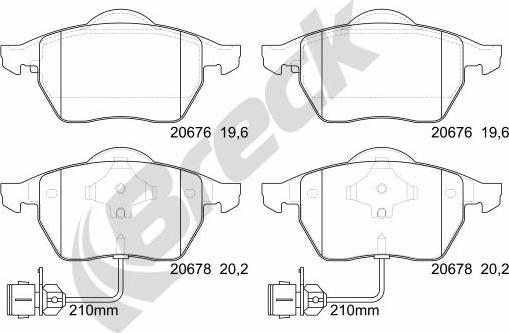 Breck 20676 00 701 10 - Brake Pad Set, disc brake autospares.lv