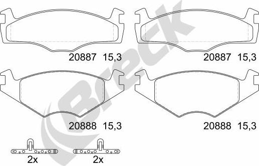 Breck 20887 00 702 00 - Brake Pad Set, disc brake autospares.lv