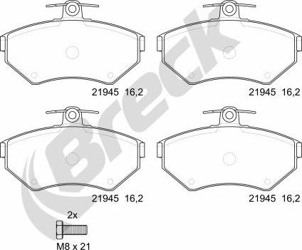 Breck 21945 00 701 00 - Brake Pad Set, disc brake autospares.lv