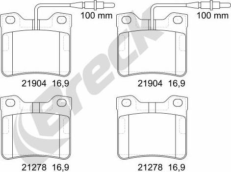 Breck 21904 00 701 10 - Brake Pad Set, disc brake autospares.lv